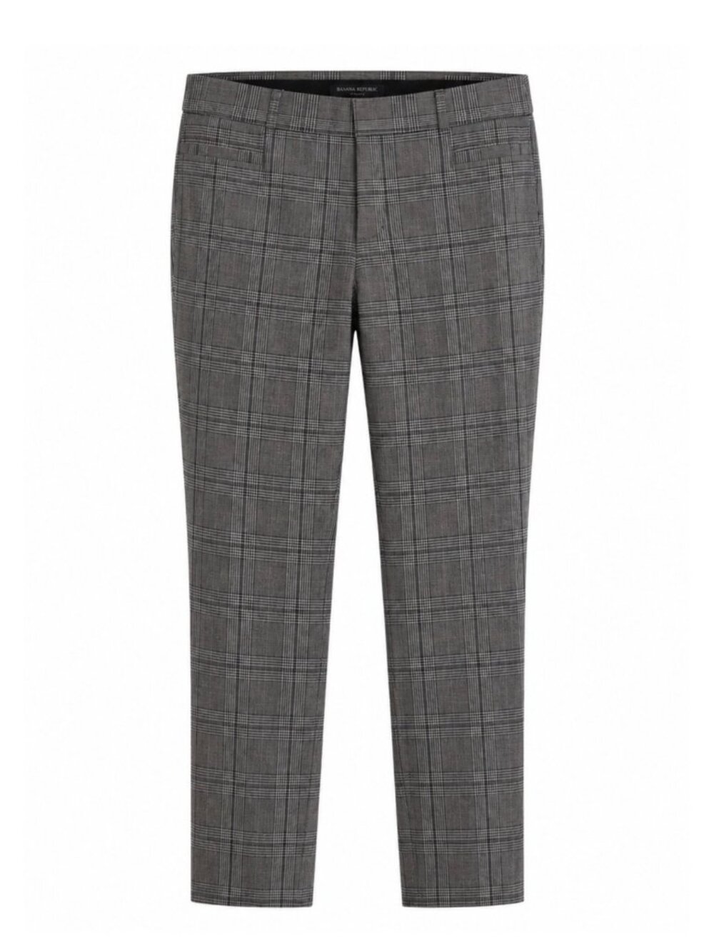 Banana Republic Sloan Grey Plaid Slim Ankle Pants Size 6 Cotton Blend